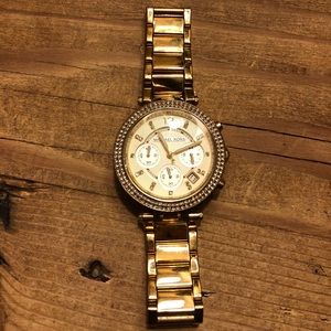 Michael Kors Parker Gold Tone Diamond Watch